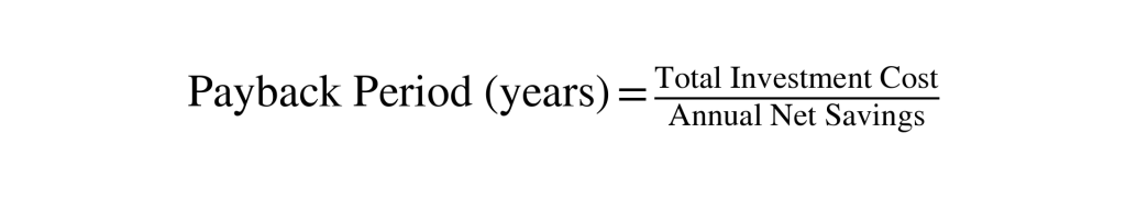 Industrial Payback Period Formula